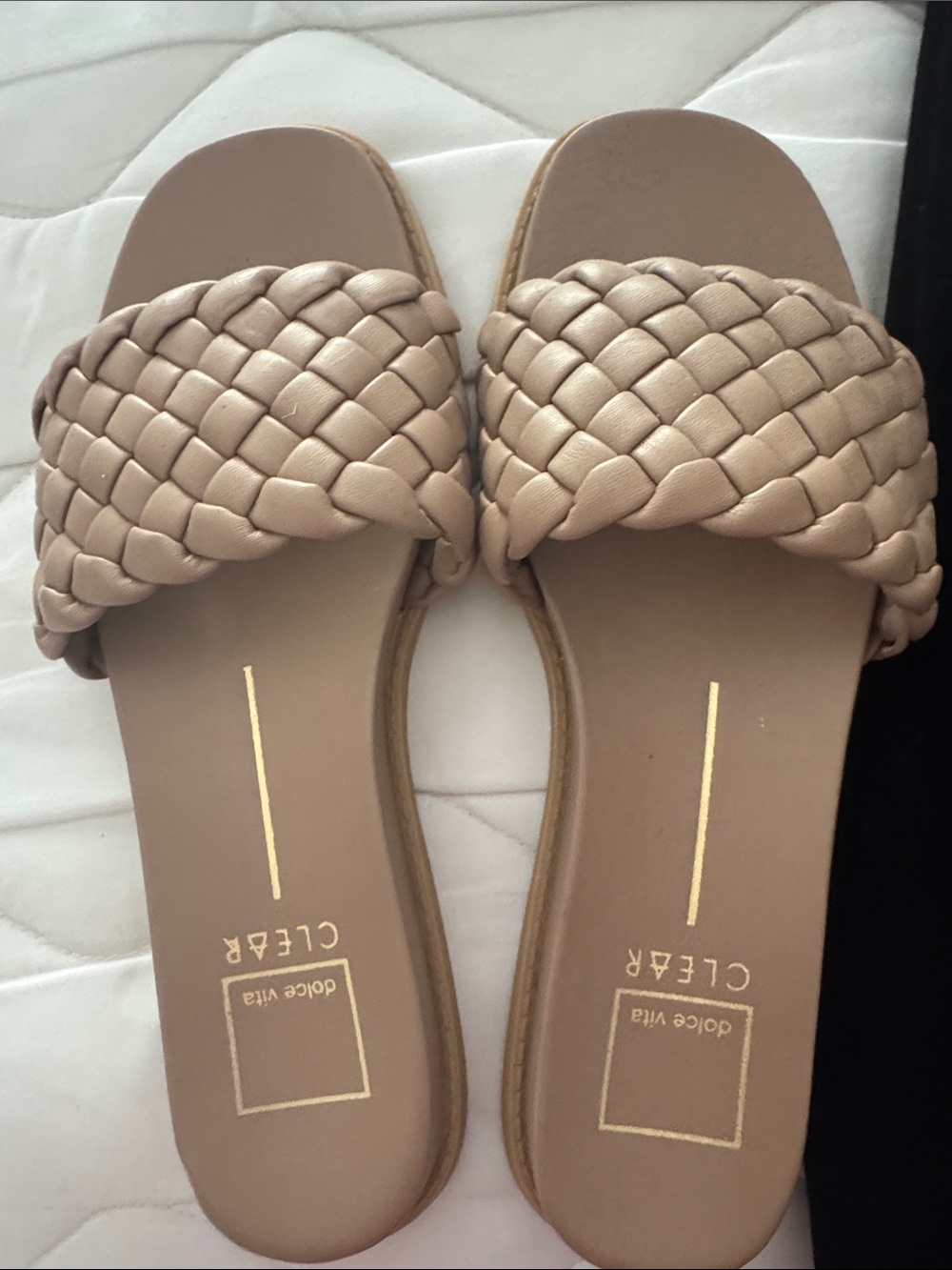 Dolce Vita Braided Slide Sandals in Taupe